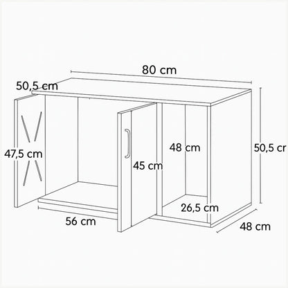 Meuble Cache Litière Chat en Bois – Design Rustique et Fonctionnel