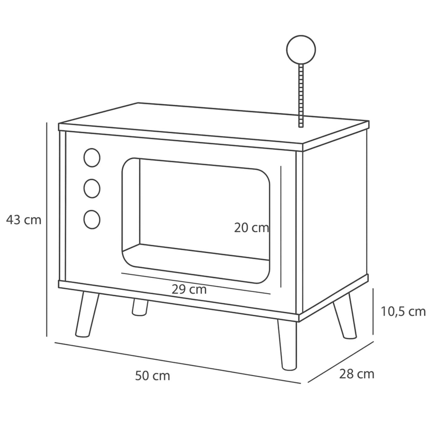 Niche TV pour Chat avec Coussin – Meuble Design Bois Scandinave