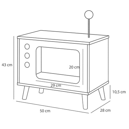 Niche TV pour Chat avec Coussin – Meuble Design Bois Scandinave