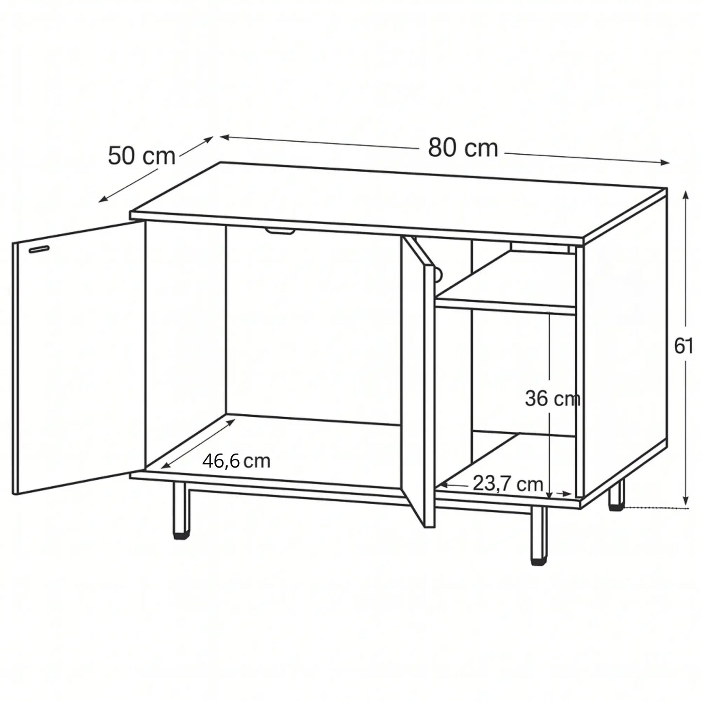 Meuble cache-litière pour chat – Armoire design blanche avec espace ouvert