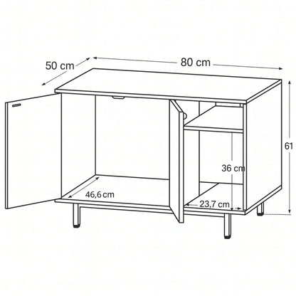 Meuble cache-litière pour chat – Armoire design blanche avec espace ouvert