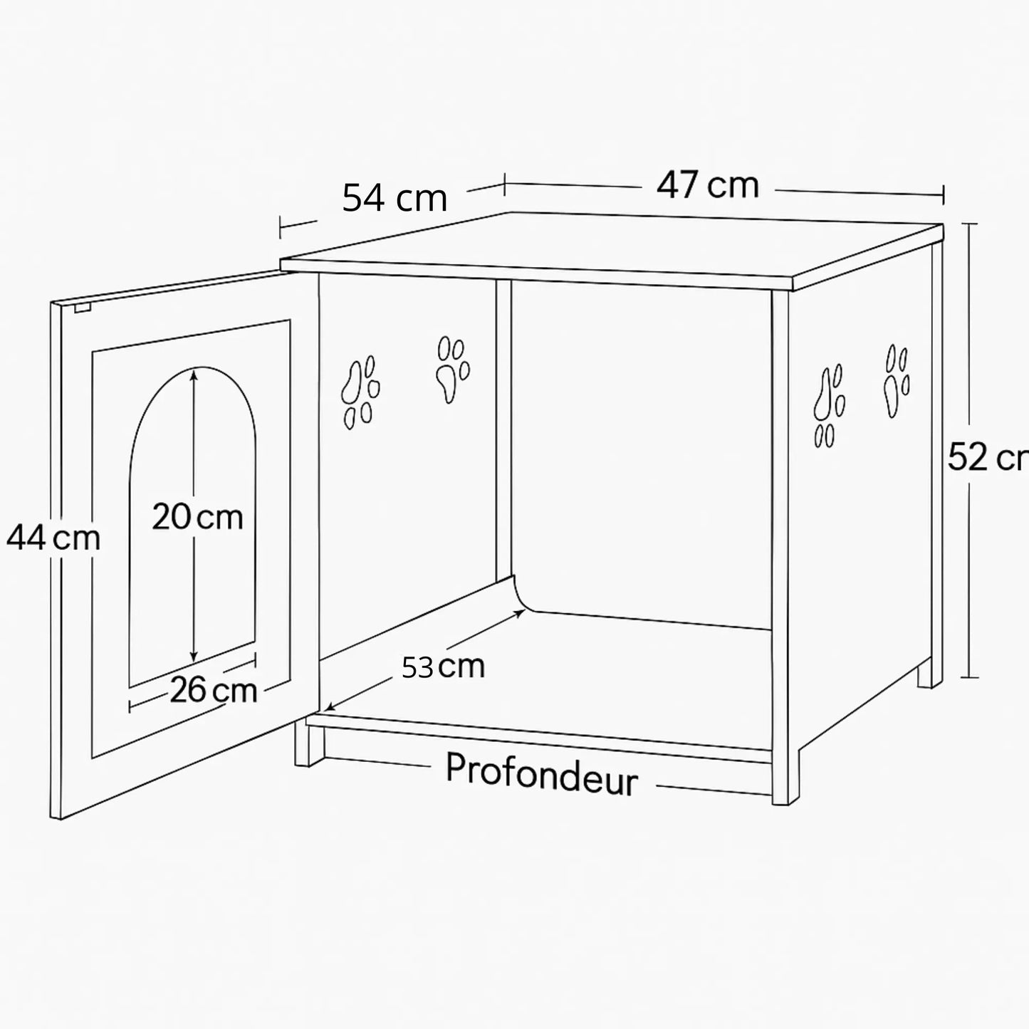 Meuble cache-litière pour chat – Table d’appoint blanche design & pratique