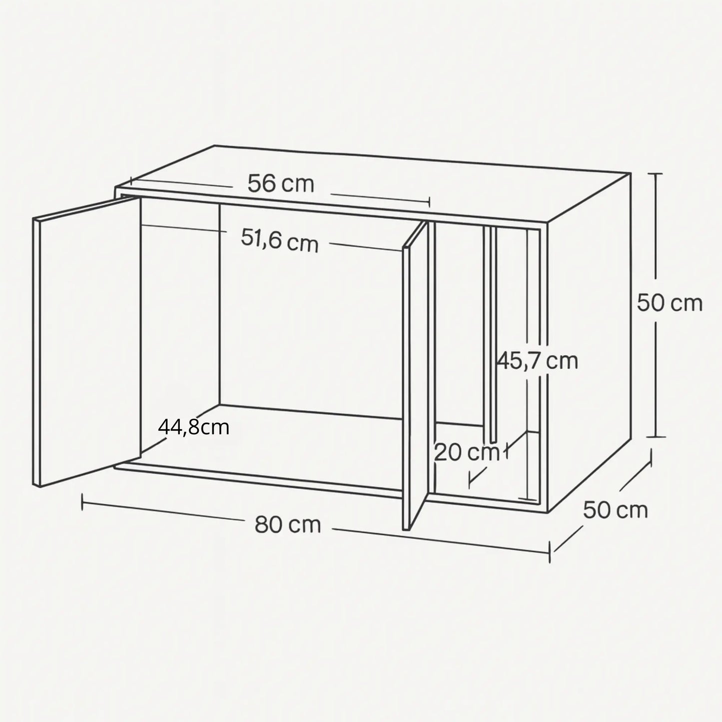 Cache-litière pour chat – Meuble moderne noir avec entrée latérale et double porte