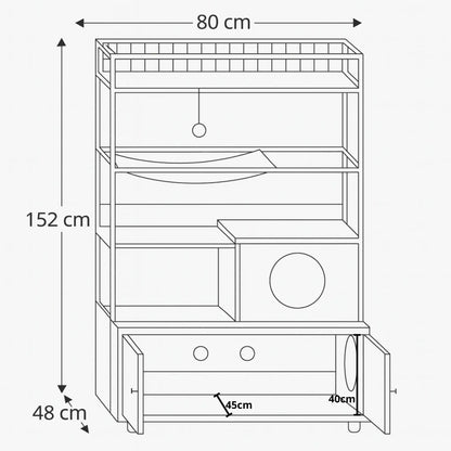 Meuble 2-en-1 chat – Arbre à chat avec cache-litière bois & métal design