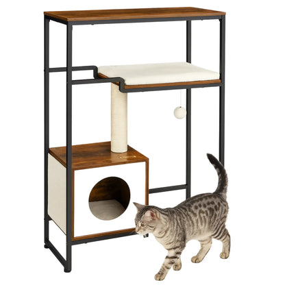 Meuble pour chat – Arbre, griffoir et étagères intégrés