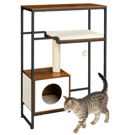 Meuble pour chat – Arbre, griffoir et étagères intégrés