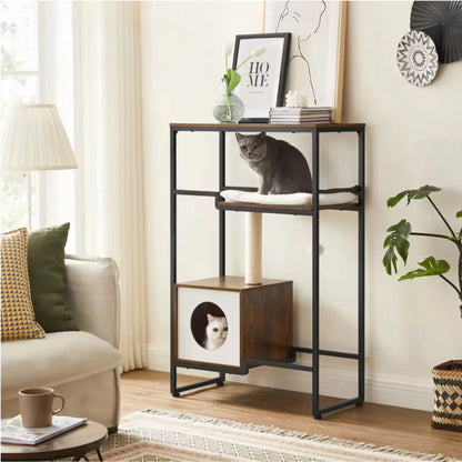 Meuble pour chat – Arbre, griffoir et étagères intégrés