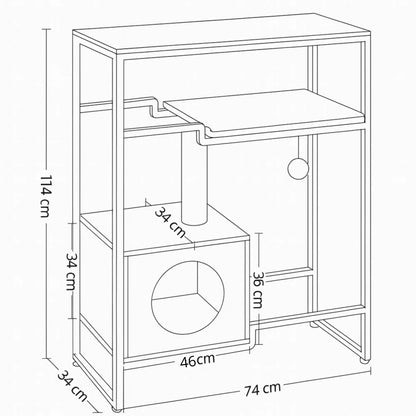 Meuble pour chat – Arbre, griffoir et étagères intégrés