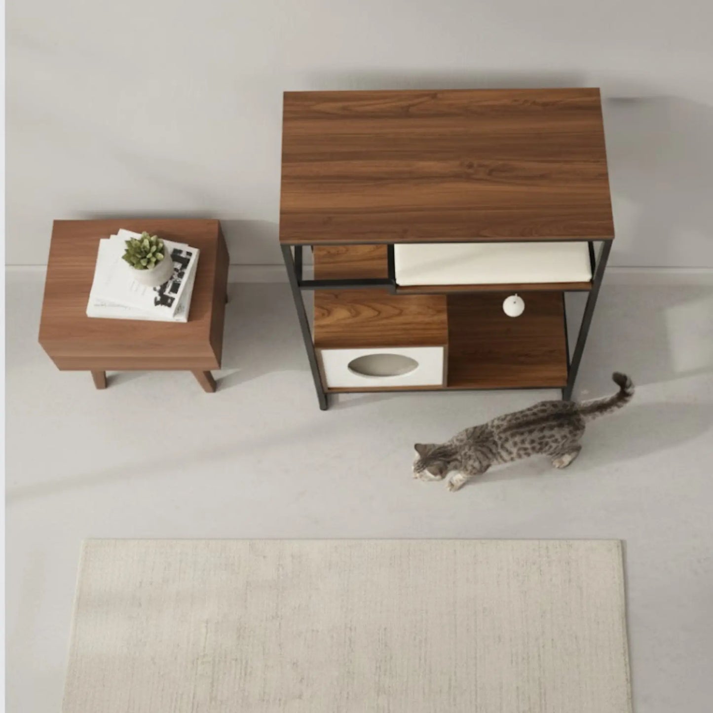 Meuble pour chat – Arbre, griffoir et étagères intégrés