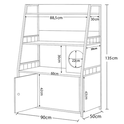 Meuble cache-litière multifonction – Rangement et espace chat intégré