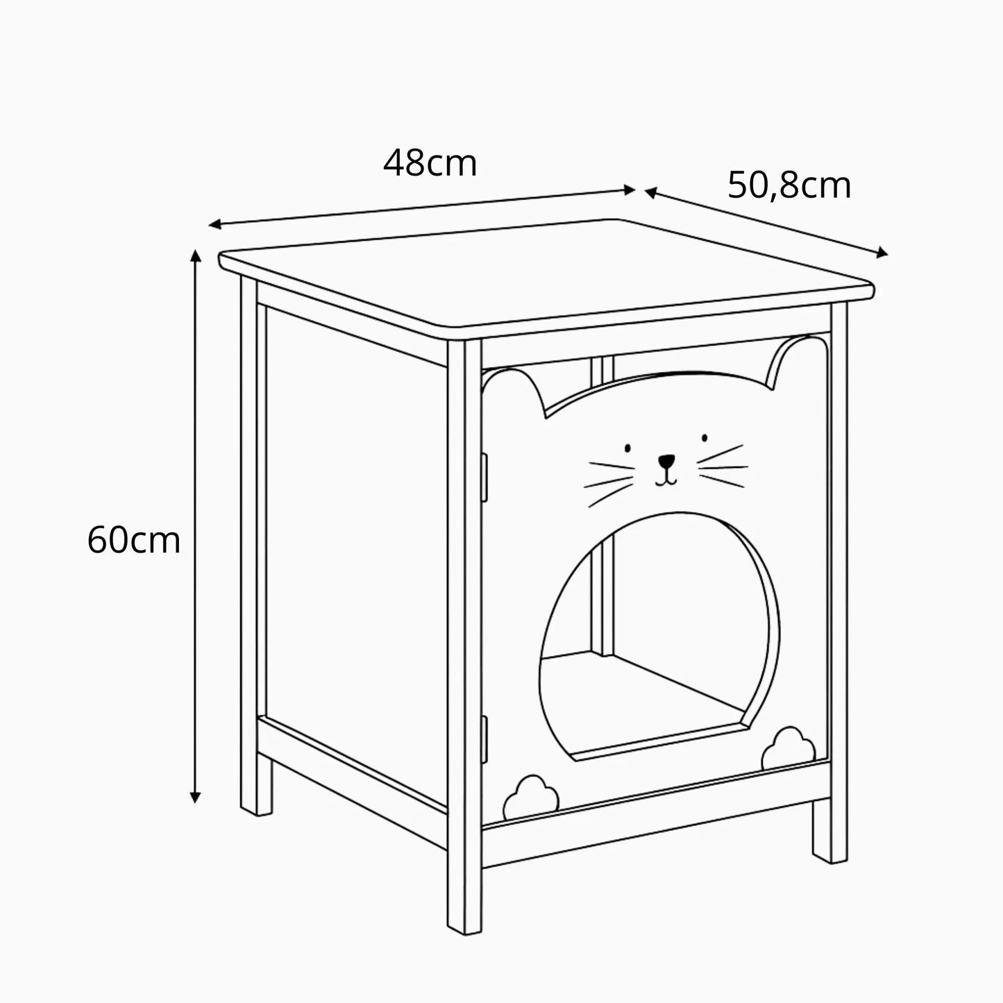 Meuble cache-litière blanc – Compact, design et discret