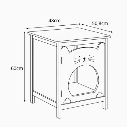Meuble cache-litière blanc – Compact, design et discret
