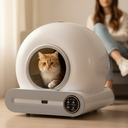 Litière automatique pour chat JONX 65L – autonettoyante, contrôle via app, design extra large