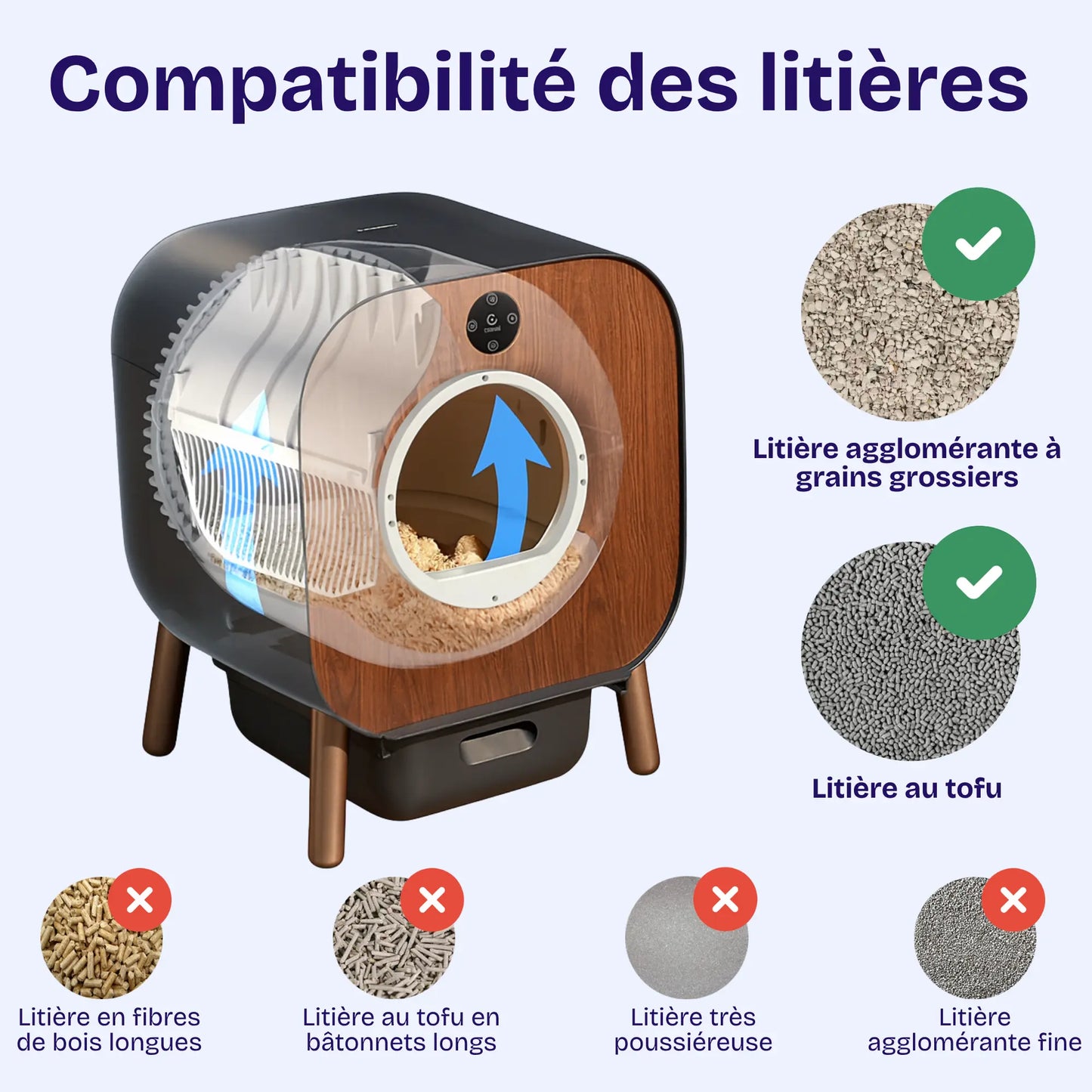 Litière Chat Autonettoyante Intelligente – PAWBBY P1 Ultra | Contrôle App, Design Bois