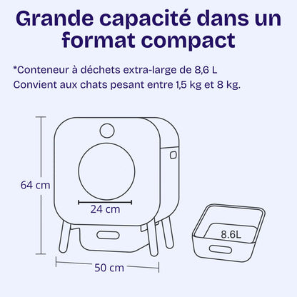 Litière Chat Autonettoyante Intelligente – PAWBBY P1 Ultra | Contrôle App, Design Bois