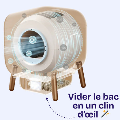 Litière Chat Autonettoyante Intelligente – PAWBBY P1 Ultra | Contrôle App, Design Bois