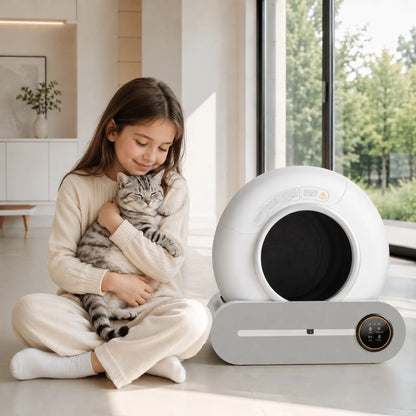 Litière automatique pour chat JONX 65L – autonettoyante, contrôle via app, design extra large