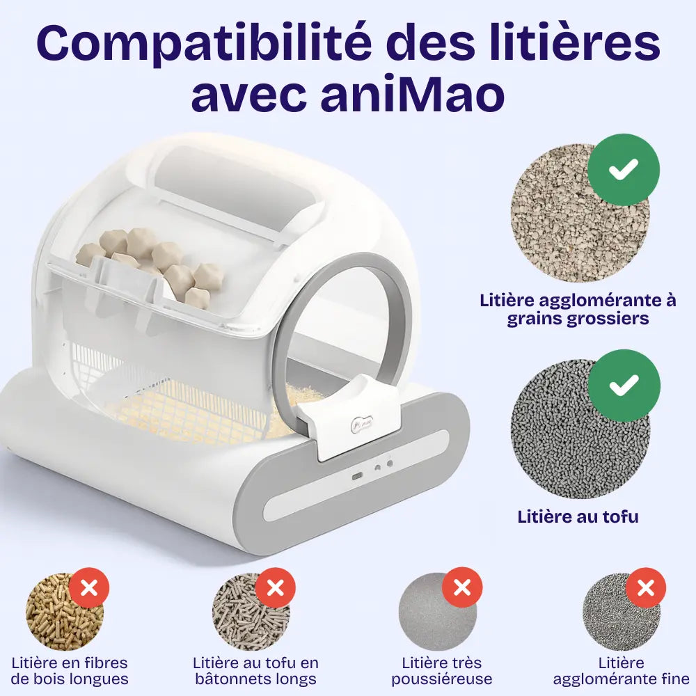 Litière Automatique Connecté DOEL – Nettoyage 360°, Contrôle App, Grande Capacité 65L