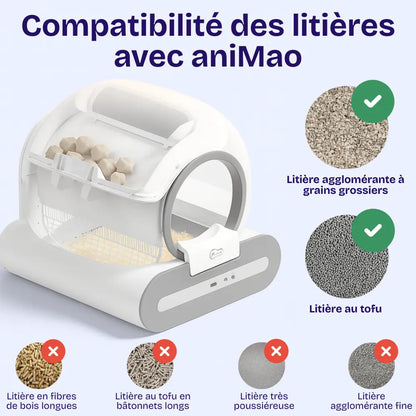 Litière Automatique Connecté DOEL – Nettoyage 360°, Contrôle App, Grande Capacité 65L