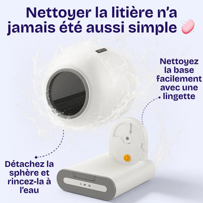 Litière Automatique Connecté DOEL – Nettoyage 360°, Contrôle App, Grande Capacité 65L