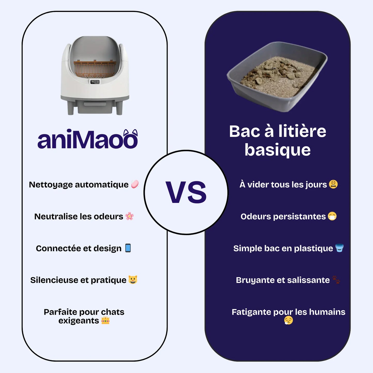 Litière Autonettoyant pour Chat avec Contrôle WiFi – Capteur Intelligent, Grande Capacité