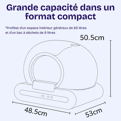 Litière Automatique Connecté DOEL – Nettoyage 360°, Contrôle App, Grande Capacité 65L